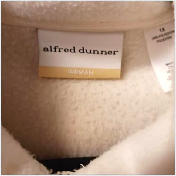 ALFRED DUNNER Women's New  Plus Size cream fuzzy warm floral Jacket 1X - Picture 8 of 11